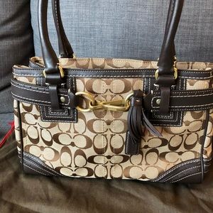 *BRAND NEW* Coach brown canvas and leather satchel